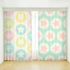 Bedroom Curtain Cartoon Green Simple Creative Flower Art Girl Children's Room Study Bay Window Curtain High Shading 2 Pcs New