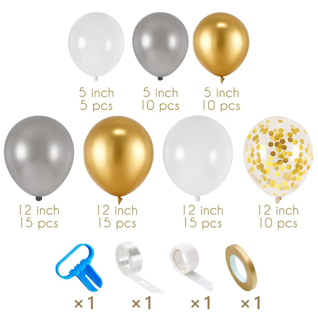 80Pcs multi-color latex balloon set suitable for birthday parties, weddings, Valentine's Day party decoration