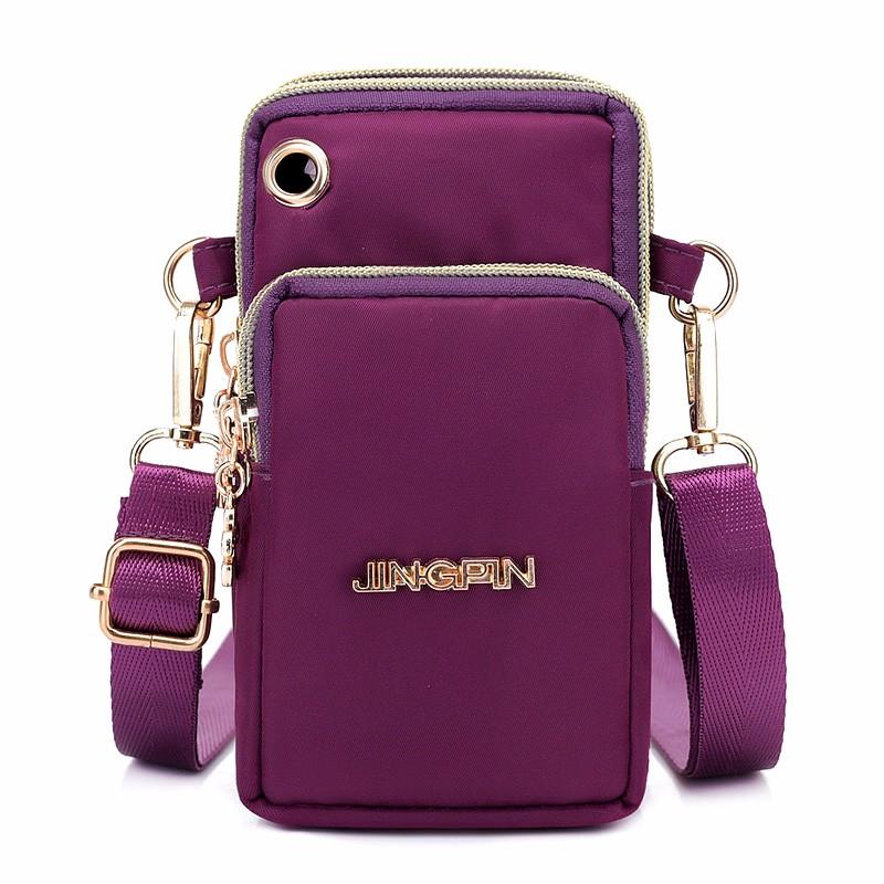 Borse a tracolla casual in nylon impermeabile da donna, borsa a tracolla da donna, piccola borsa per cellulare, borsa sportiva