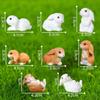 Voyyphixa Rabbit Miniature Figurines Set of Relaxing Rabbit Cute Gardening Landscape Bonsai Micro Landscape Accessories 8, Figures, Decorations,