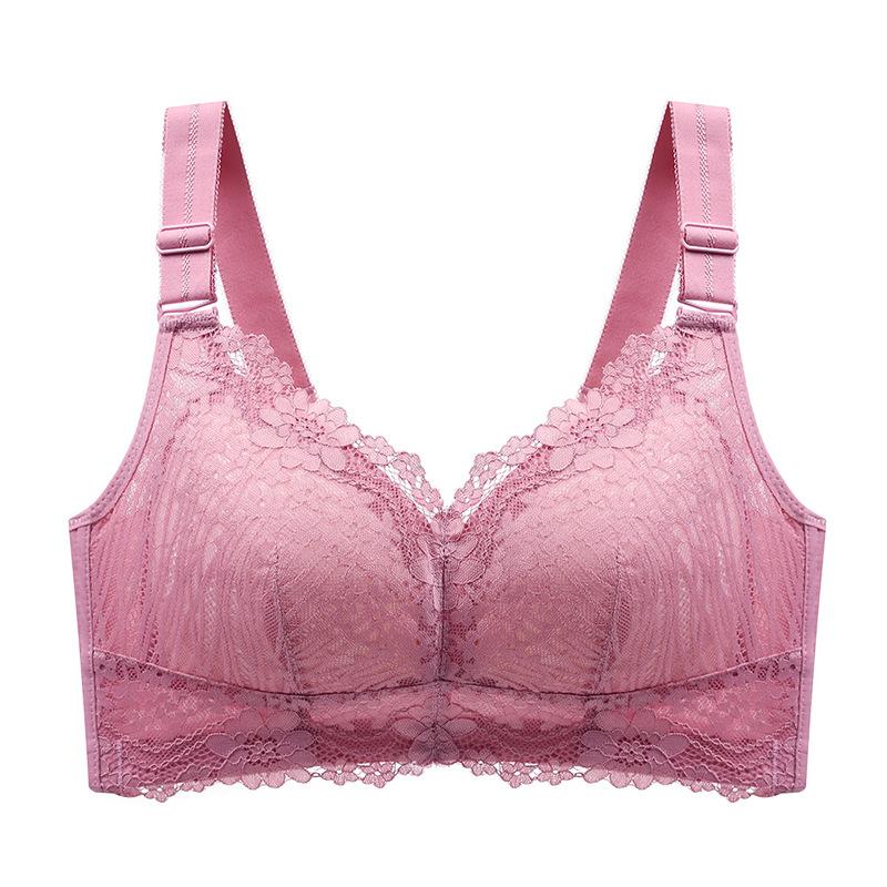 

No steel rim underwear, big breasts show small lace, thin styles gather beautiful backs, sexy breasts, adjusted bras, women s bras 80D рожевий