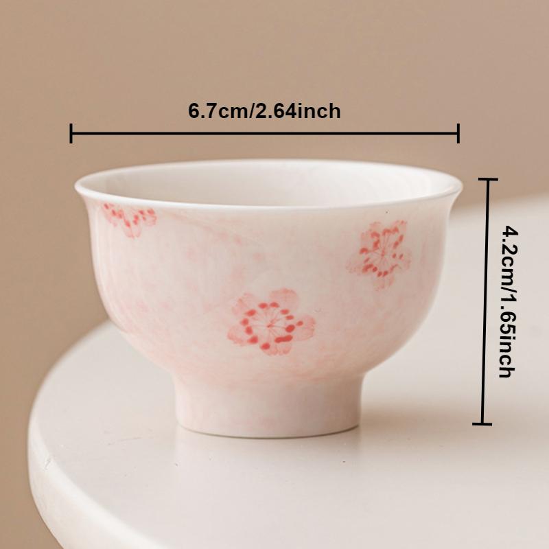 Suet Jade Tea Cup Handmade Cherry Japanese Ceramic Teacups Porcelain Tea Tasting Chinese Kungfu Household Teaware Master Cups