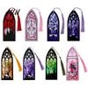 Acrylic Bookmark Stained Glass Art Bookmark, Halloween Dark Aesthetic Book Mark, Transparent Reading Gift Accessory Page Marker with Tassel, Gifts for