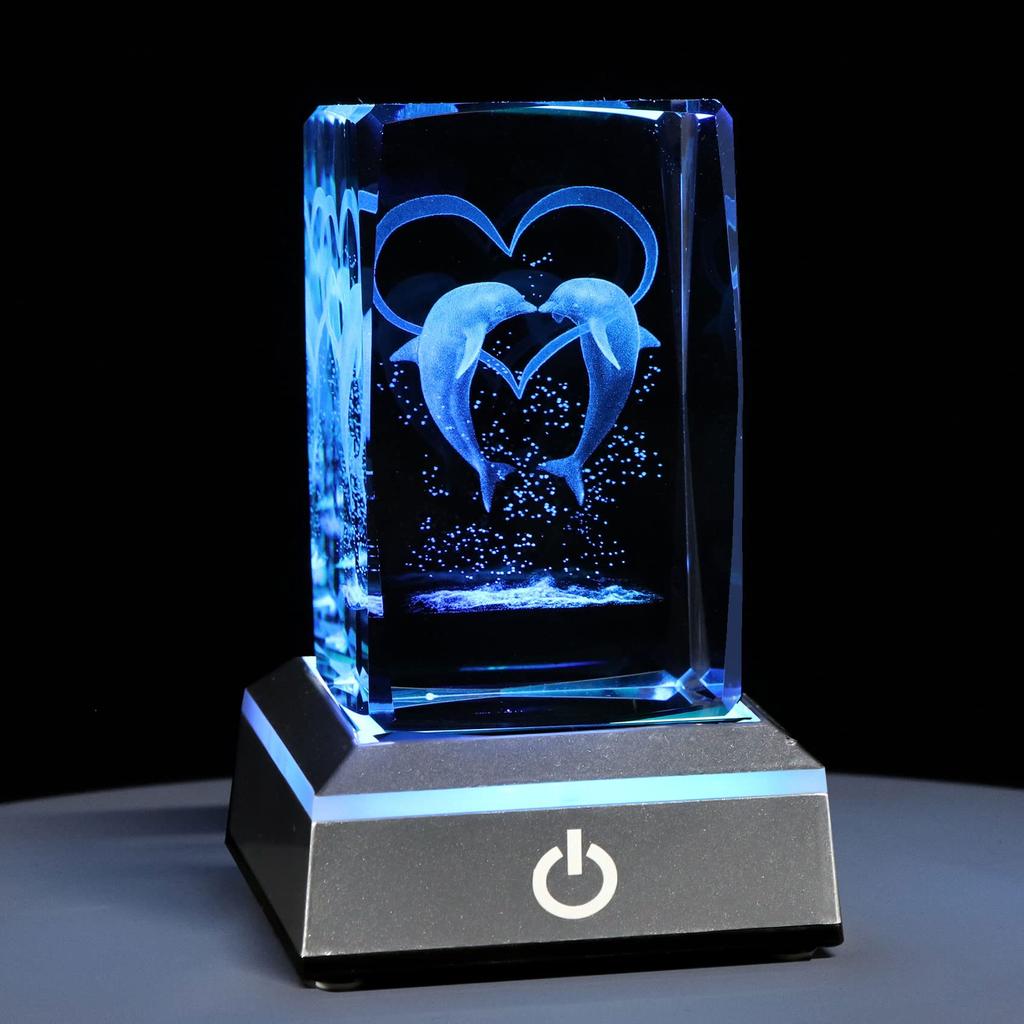 A popular gift for perfect for wedding or New 3D crystal and other decorative Authentic LED bedside women, birthdays, anniversaries, Christmas,