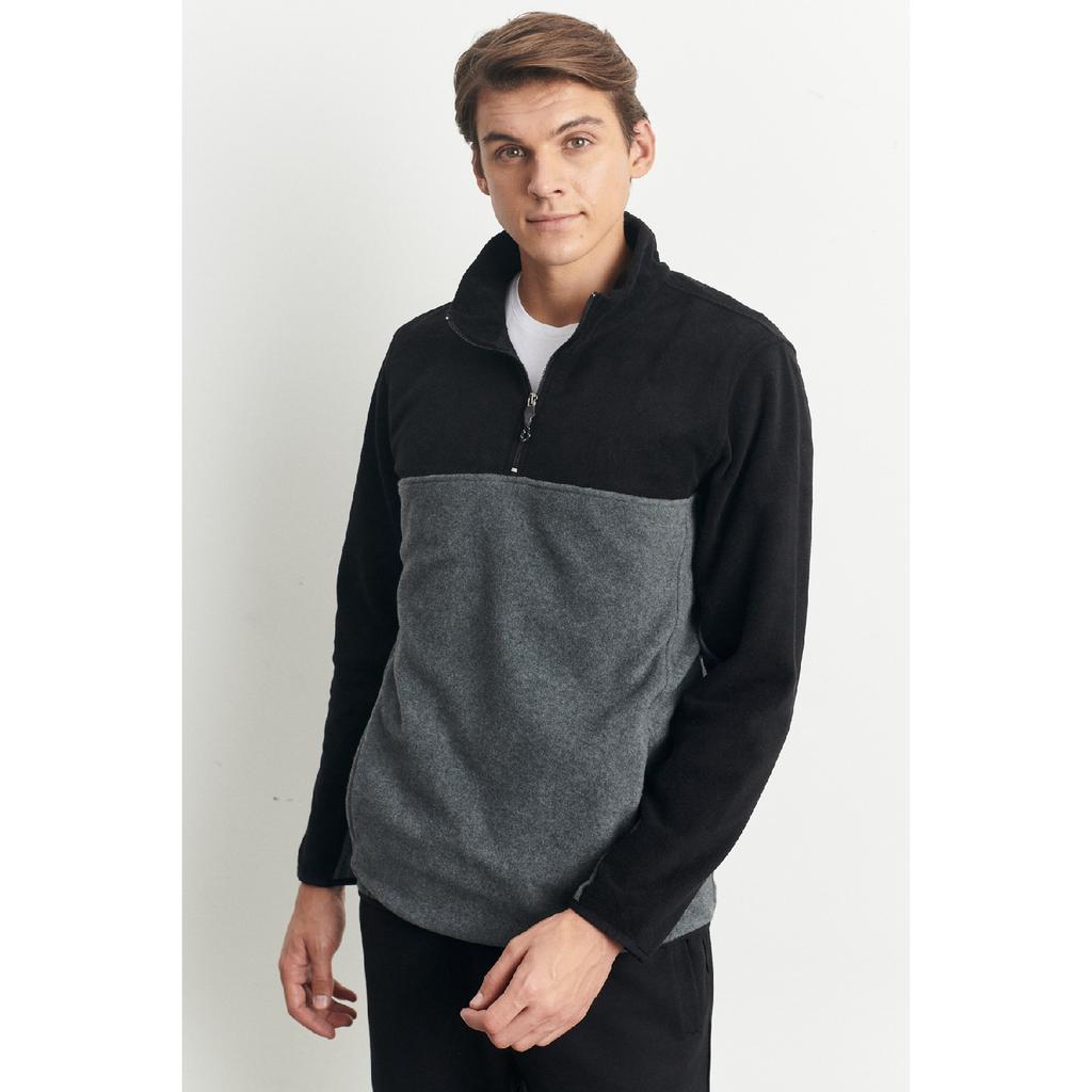 Pánská námořnická modrá antracitová standardní střih normální střih na denní nošení pohodlná dvoubarevná fleecová sportovní mikina