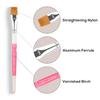 6 Pcs Flat Head Painting Brushes Set Nylon Hair Pink Short Rod Artist Brush for Oil Acrylic Watercolor Gouache Art Supplies