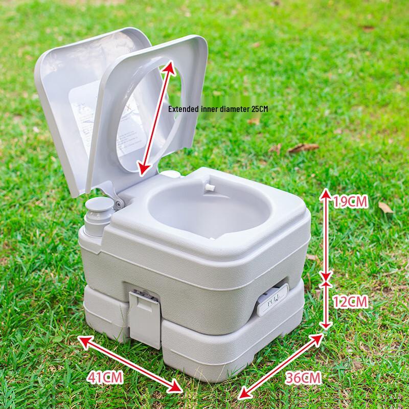 ZISIZ 10L Portable Camping Toilet with Piston Pump Flush