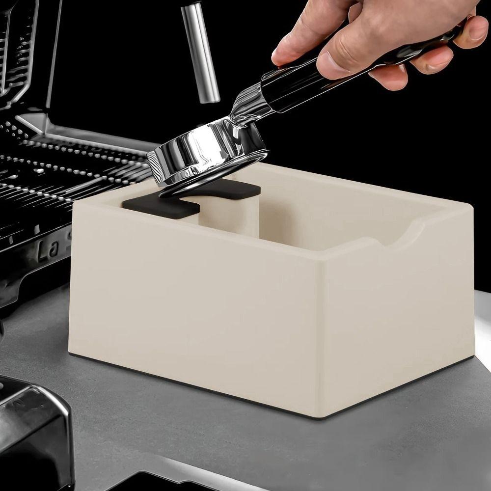 Anti Slip Base Coffee Knock Box Rectangular Coffee Knocking Slag Bucket Barista