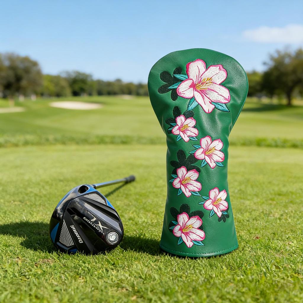 Azalea Goblet Golf Headcovers by Aliennana, for Driver (DR), Fairway Wood (FW), and Utility (UT) (1 Driver Cover) - Premium Embroidered PU Leather (3