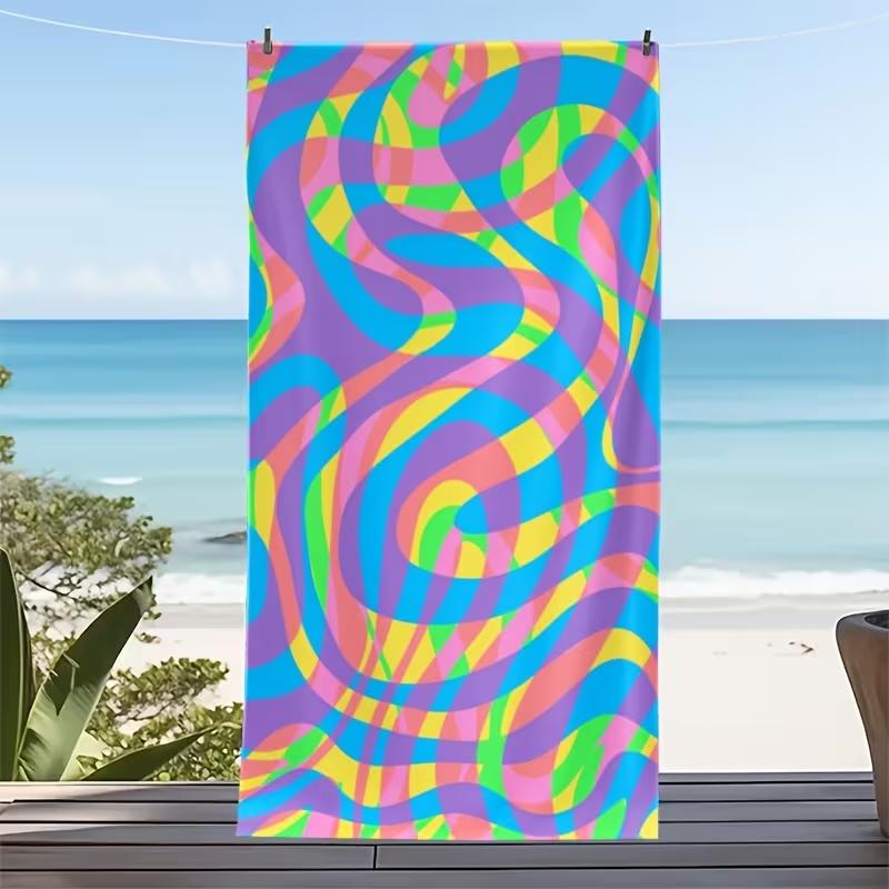 Summer Boho Eye Print Beach Towel Vintage Blue Ethnic Eye Print Soft Absorbent Quick Dry Towel for Beach Travel Daily