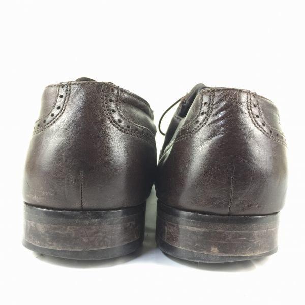 HUGO BOSS Wingtip Leather Business Shoes Brown size 8 26.5(USED)