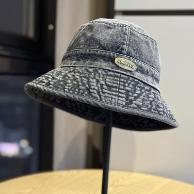 High-quality Washed Denim Fisherman Hat for Women, Spring/summer, Japanese Style, Versatile, Makes the Face Look Smaller, Bucket Hat for Large Head