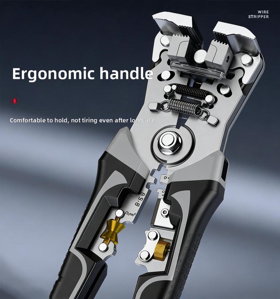 Professional-Grade Automatic Wire Stripper and Crimping Pliers - Electrician's Multi-functional Tool, No Adjustment Needed