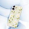 For iPhone 17 Case White Flowers Green Leaves Pattern Printing Straight Edge TPU Phone Back Cover