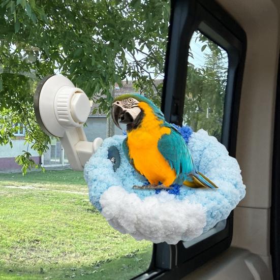 2-in-1 Vogelnest Korallenvlies Warmes Nest mit Abnehmbarem Saugfuß Fahrzeugmontiert