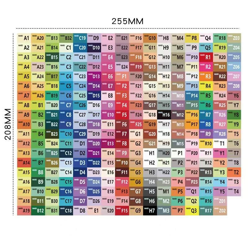 221/302 Color Code Square-Shaped Stickers Labels Stickers Storage Box Accessories Colorful