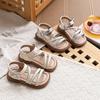 Girls Open Toe Sandals With Rhinestones Princess Style Shoes Toddler Kids