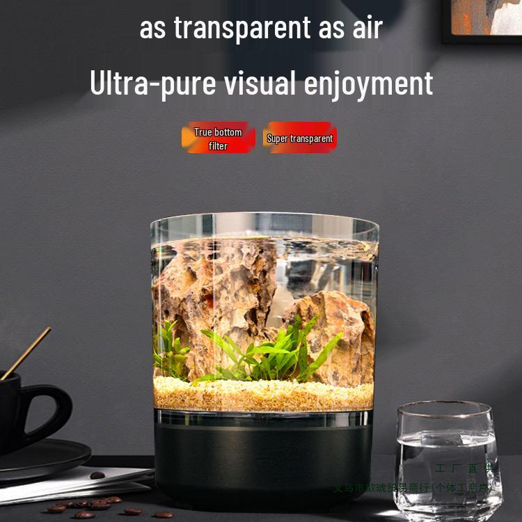 Compact Ecological Fish Tank with Filter & Oxygenation for Betta - Desktop Mini Aquarium