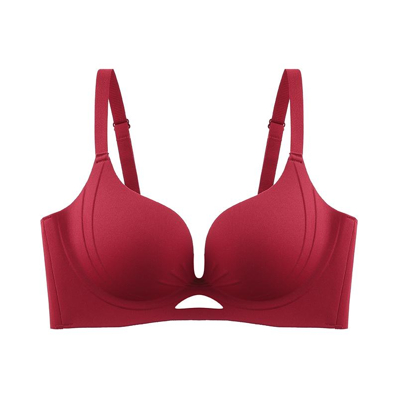 Seamless Thin Wireless Corrective Bra, Push Up Side Gathering Anti-Sag Special for Small Flat Chest Women Bra