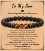Natursteinarmbänder für Papa Mann Sohn Bruder Freund Vulkanstein Armreif Valentinstag Jahrestag Geburtstag Weihnachtsgeschenke