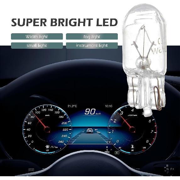 Downhill 10 PCS T10 168 192 Bulb,12V 5W Shockproof Quartz Glass Instrument Light/side Light/Taillight, Multi-function Plug and Play Turn Signal