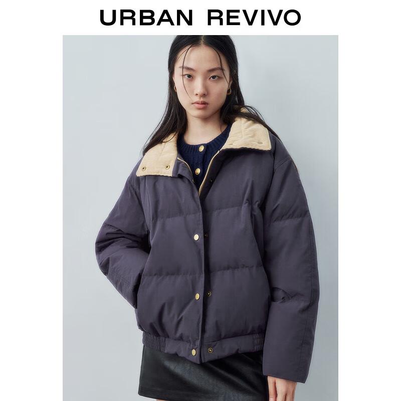 

UR2025 Women s Color Block Stand-Up Collar Puffer Down Jacket S