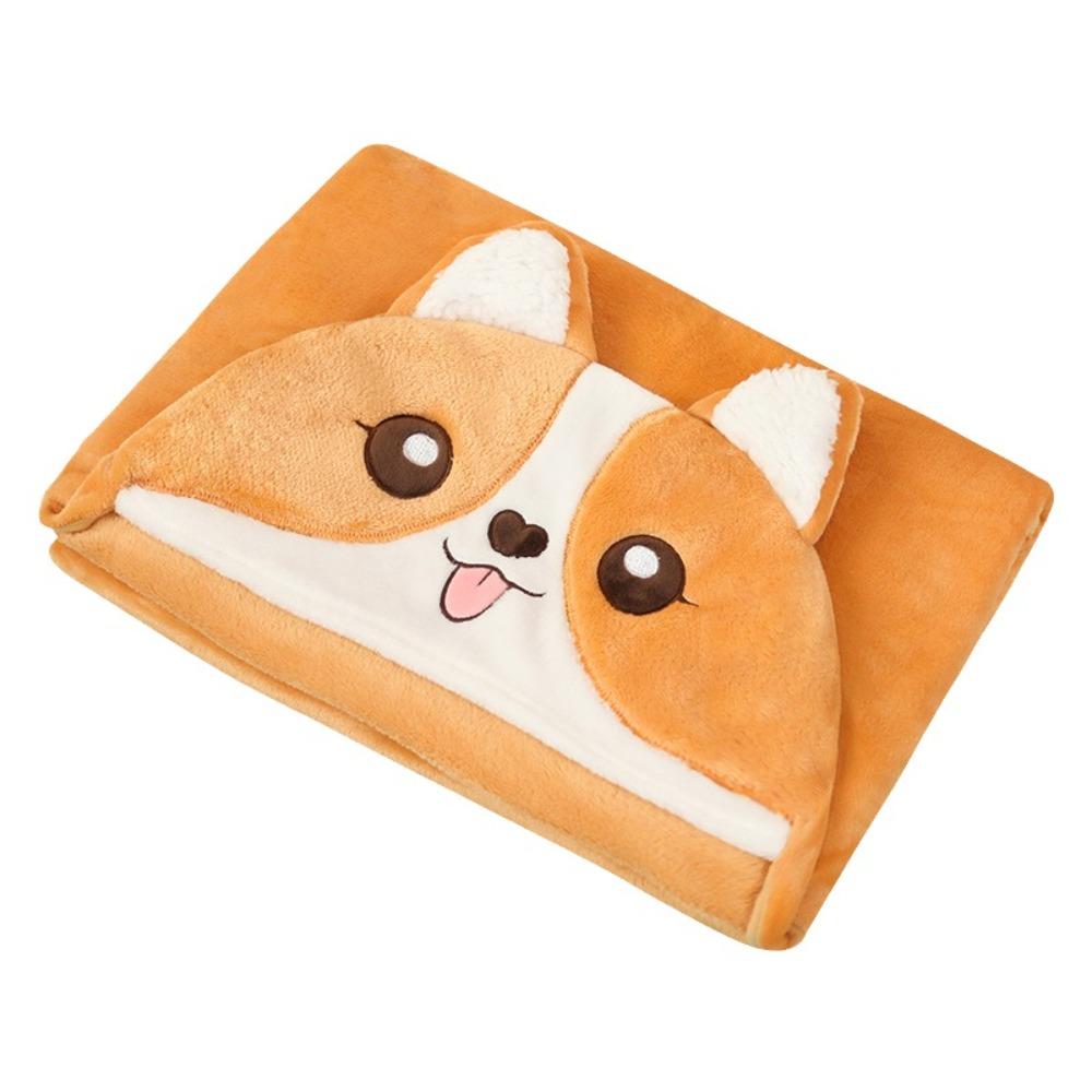 Versatile Warm Hooded Nap Blanket Cozy Soft Air Conditioning Blanket Cartoon Folding Kawaii Cloak Travel