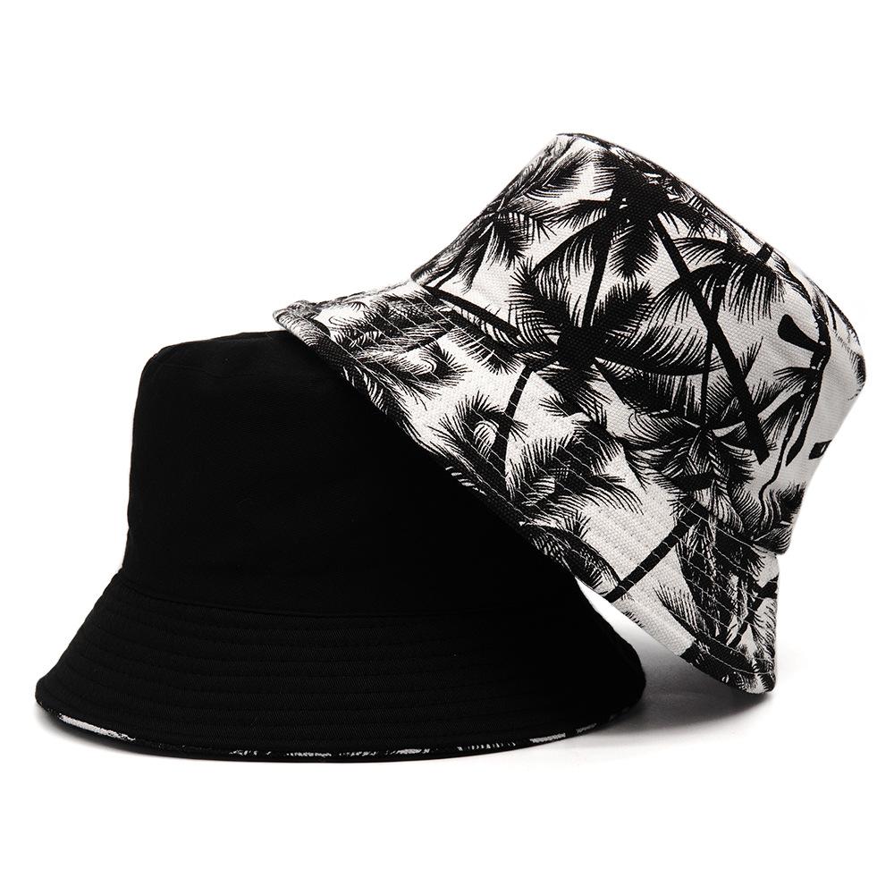 New Spring/Summer Women Bucket Hat Coconut Tree Sunshade Fishing Cap Leisure Travel Suns Visor Bowler