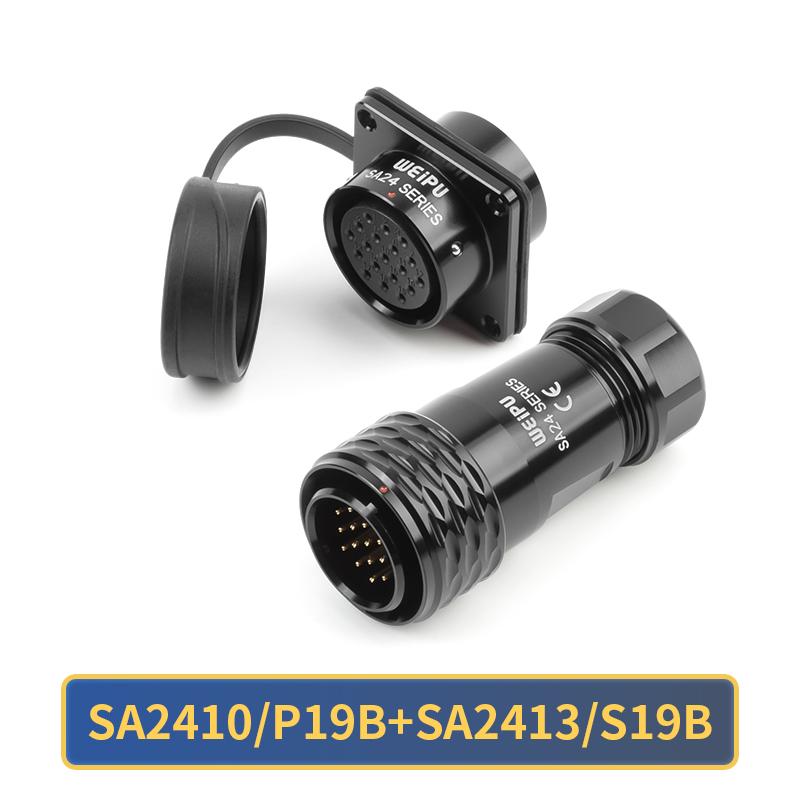 WEIPU SA24 SA2410/P SA2413 IP67 Waterproof Male Plug Female Socket Panel Connector M24 2 3 4 9 10 12 12B 19 Pin Soldering M24