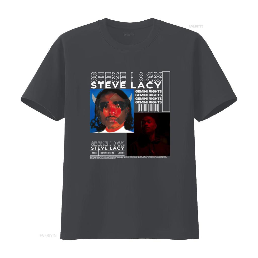 Maglietta Merch Album Gemini Rights di Steve Lacy per Fan 2022 Design Musicale vintage Lavata Top Per Uso Quotidiano homme Casual