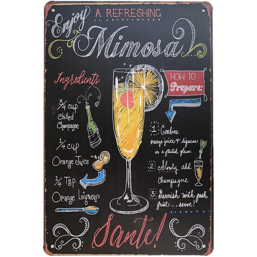 

Yellow Bird Signature Drink Vintage Retro Cocktail Metal Tin Signs Vintage Wall Decor Metal Plaque Poster For Home Club Bar Pub 20X30CM