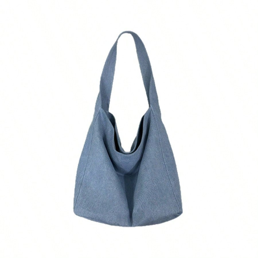 Niche Design Canvas Bag Large Capacity Shoulder Bag Commuter Student Armpit Tote Bag