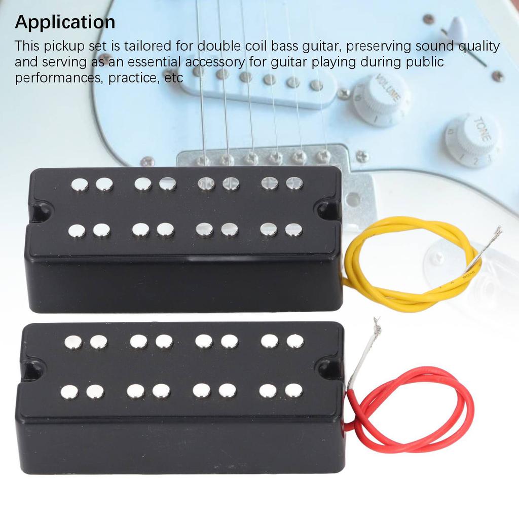 Humbucker Pickup Set Open Style 2 Holes Double Coil Pickup for 4 String Electric Bass Guitar