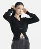Avandress Balloon Ribbed Cardigan Black