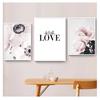 Plant Canvas Painting Botanical Floral Nordic Poster Print Wall Art Picture Modern Home Room Decor Scandinavian Pink Rose Flower