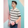 2025 Summer INS Trend Hong Kong Style Wide Stripe Polo Shirt Men's Short Sleeve T-Shirt Casual Versatile Turn-Down Collar Top