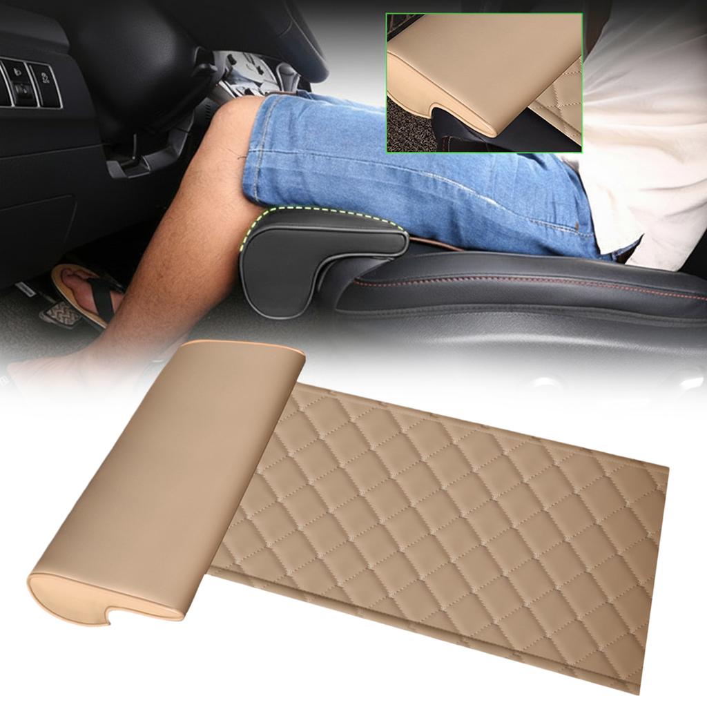 Car Seat Extender Leg Cushion Universal PU Leather Sponge Comfortable Fatigue Relief Auto Office Accessories 57x39cm