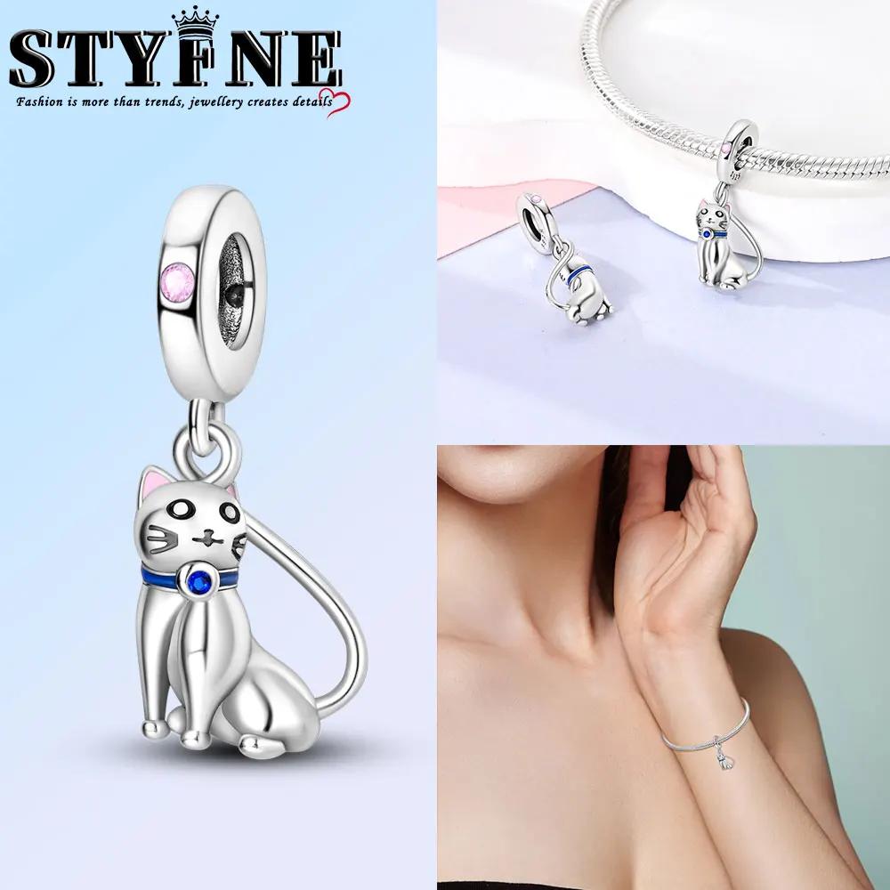 Anniversary Copper Color Cute Cat Blue Moon Owl Rabbit Mermaid Animal Charms Pendants Fit Original Bracelets Diy Jewelry