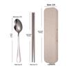 Portable Stainless Steel Cutlery Set: Fork, Spoon & Chopsticks - Ideal for Students & Outdoor Use
