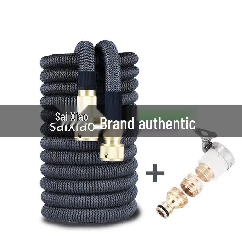 High-Pressure Telescopic Water Hose with Explosion-Proof Nozzle, Ideal for Car Wash and Garden Watering.