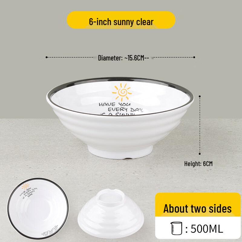 Commercial Fall-Resistant Melamine Noodle Bowl