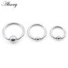 Alisouy 1st G23 Titanium Captive Hoop BCR Ögonbryn Tragus Stängning Bar Läppar Näsringar Öronsegment Piercing Kroppssmycken