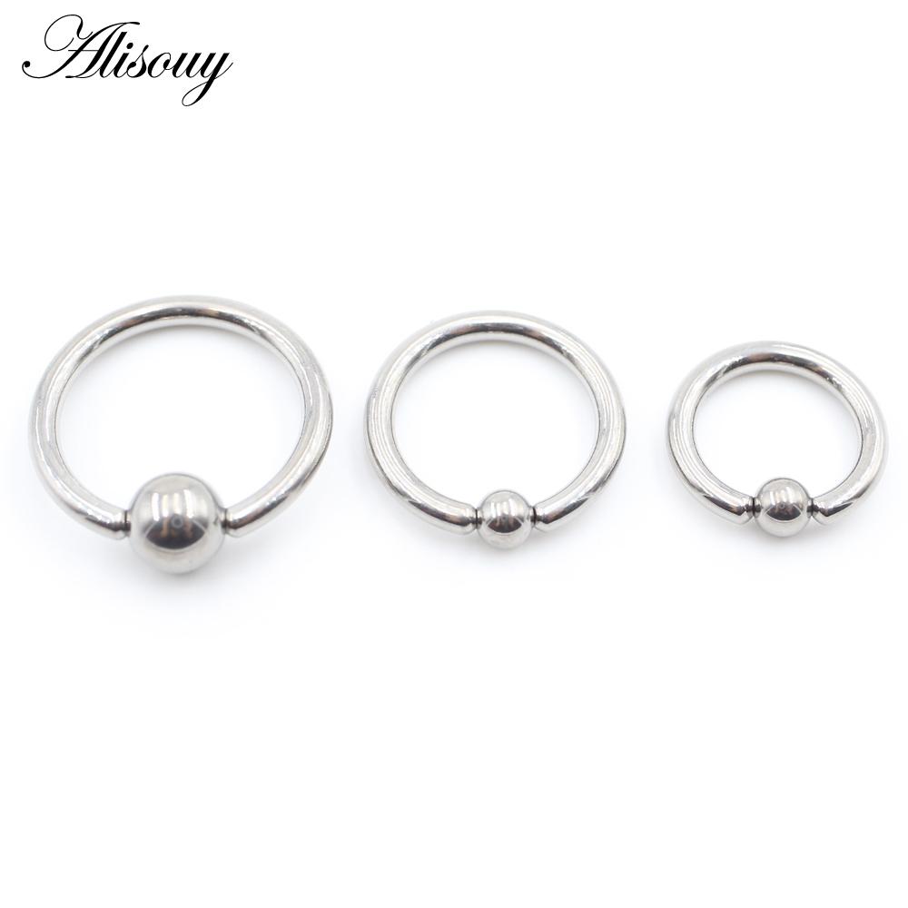 Alisouy 1st G23 Titanium Captive Hoop BCR Ögonbryn Tragus Stängning Bar Läppar Näsringar Öronsegment Piercing Kroppssmycken