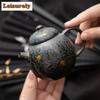210ml Handmade Pumpkin Teapot Japanese Old Rock Mud Pot Household Tea Maker Kettle with Strainer Aesthetic Teaset Cha Decoration