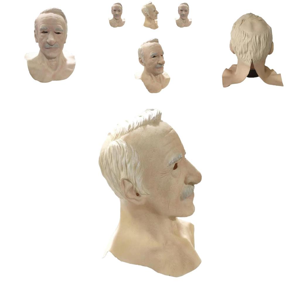 Latex Old Man Mask For Halloween Party And Live Streaming Prop