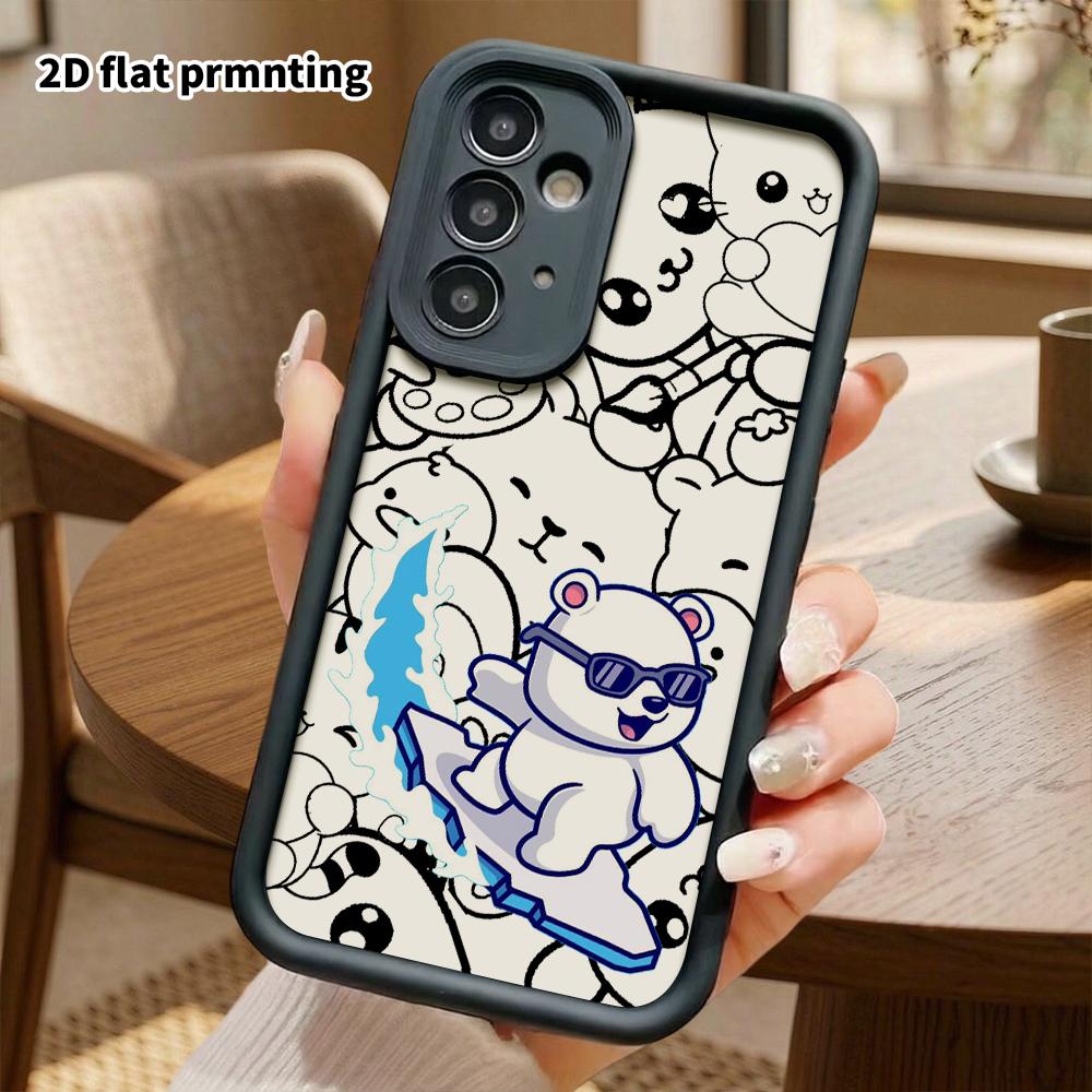 Phone case: 2D flat, suitable for Samsung Galaxy A34 A35 M05 M06 S20 S22 S21 FE Plus 5G protective case, little white polar bear, perfect holiday gift
