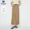 Navigare Women's Workwear Style Back-Split Straight Long Skirt