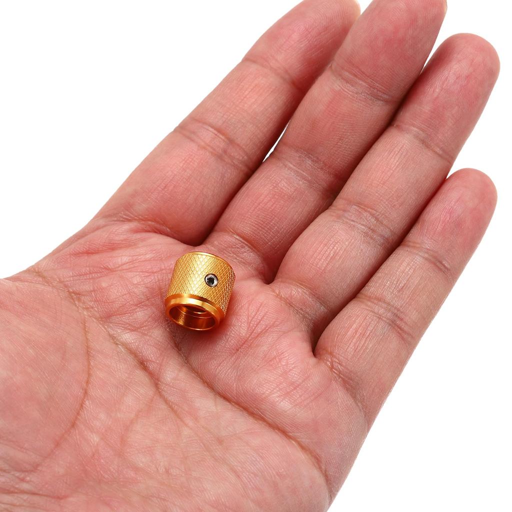 Uxcell 3-Piece Aluminum Potentiometer Knob, 14" (6mm) Universal Volume Tone Control Knob with Arrow Indicator for Guitar, 12" Gold
