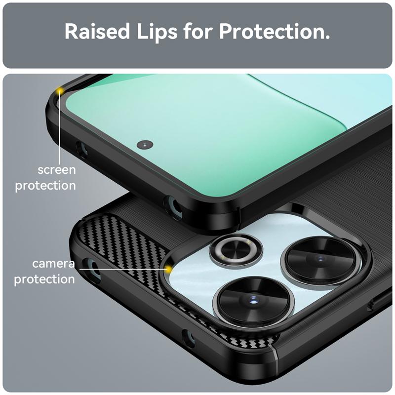 For Xiaomi Redmi 13 Case Anti-knock Shockproof Silicone Carbon Fiber Back Cover For Redmi 13 Case For Redmi 13 Case 6.79 inch