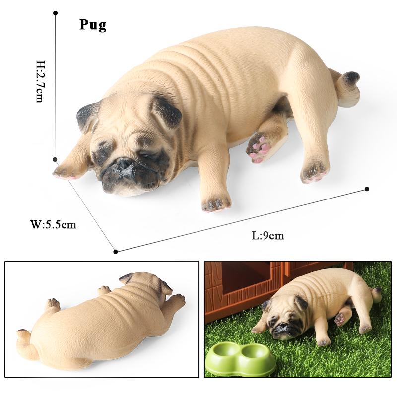 Oenux Dog Animals Model Husky Pug Pomeranian Rottweiler Chihuahua Action Figure Puppy Figurines PVC Cute Collection Toy Kid Gift